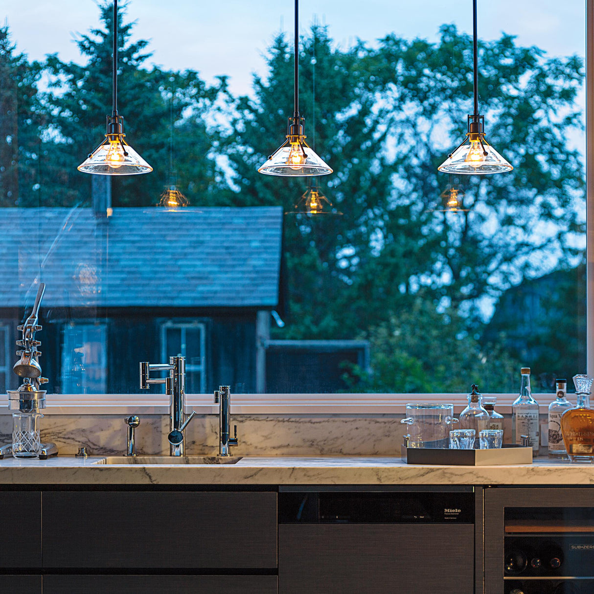 Hubbardton Forge 2020 Dark Smoke Clear Glass (ZM) Multi Henry Mini Pendant