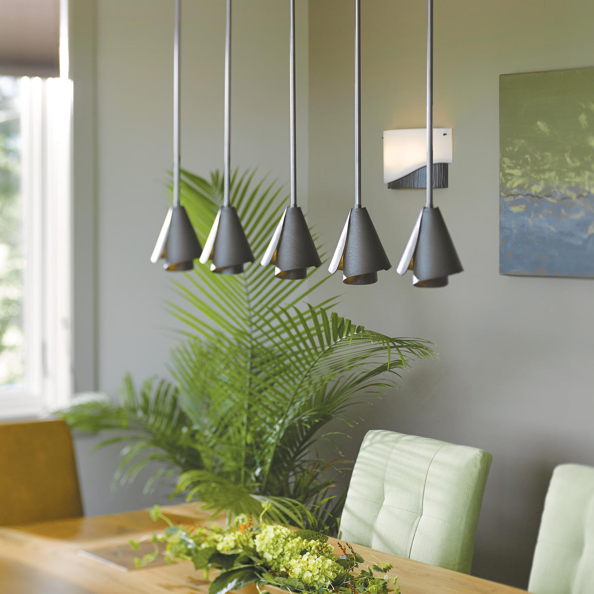 Hubbardton Forge 2011 Dark Smoke Multi Mobius Steel Shade Mini Pendant