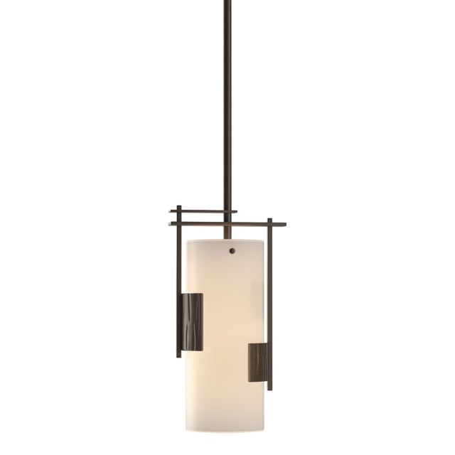 Hubbardton Forge 2004 Bronze Opal Glass (GG) Multi Fullered Impressions Mini Pendant