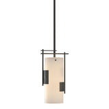 Hubbardton Forge 2004 Dark Smoke Opal Glass (GG) Multi Fullered Impressions Mini Pendant