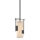 Hubbardton Forge 2004 Natural Iron Opal Glass (GG) Multi Fullered Impressions Mini Pendant
