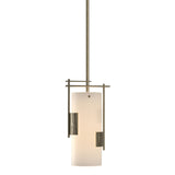 Hubbardton Forge 2004 Soft Gold Opal Glass (GG) Multi Fullered Impressions Mini Pendant