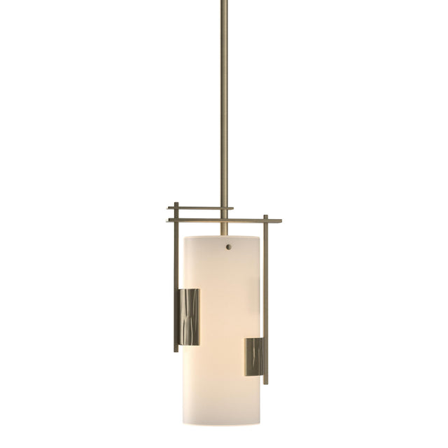 Hubbardton Forge 2004 Soft Gold Opal Glass (GG) Multi Fullered Impressions Mini Pendant