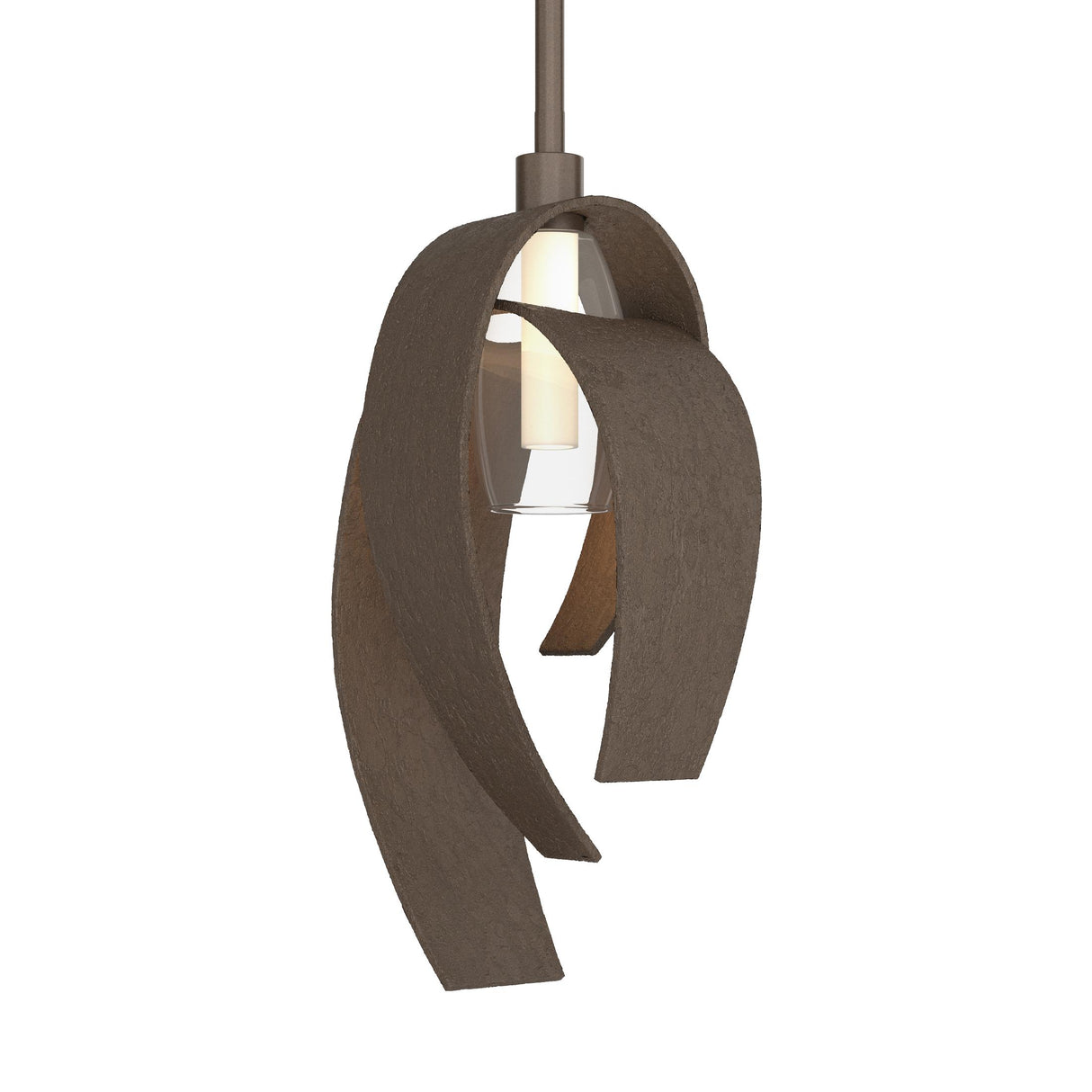 Hubbardton Forge 2014 Bronze Clear Glass with Frosted Diffuser (YE) Multi Corona Large Mini Pendant