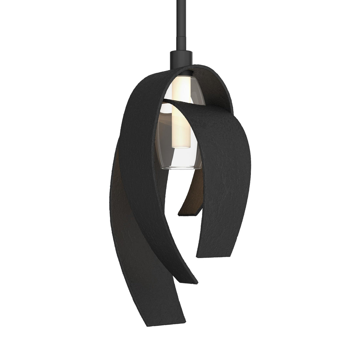 Hubbardton Forge 2014 Black Clear Glass with Frosted Diffuser (YE) Multi Corona Large Mini Pendant