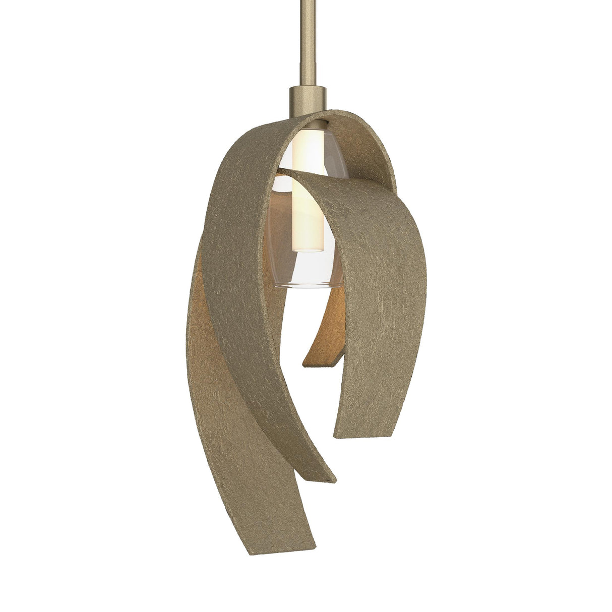 Hubbardton Forge 2014 Soft Gold Clear Glass with Frosted Diffuser (YE) Multi Corona Large Mini Pendant