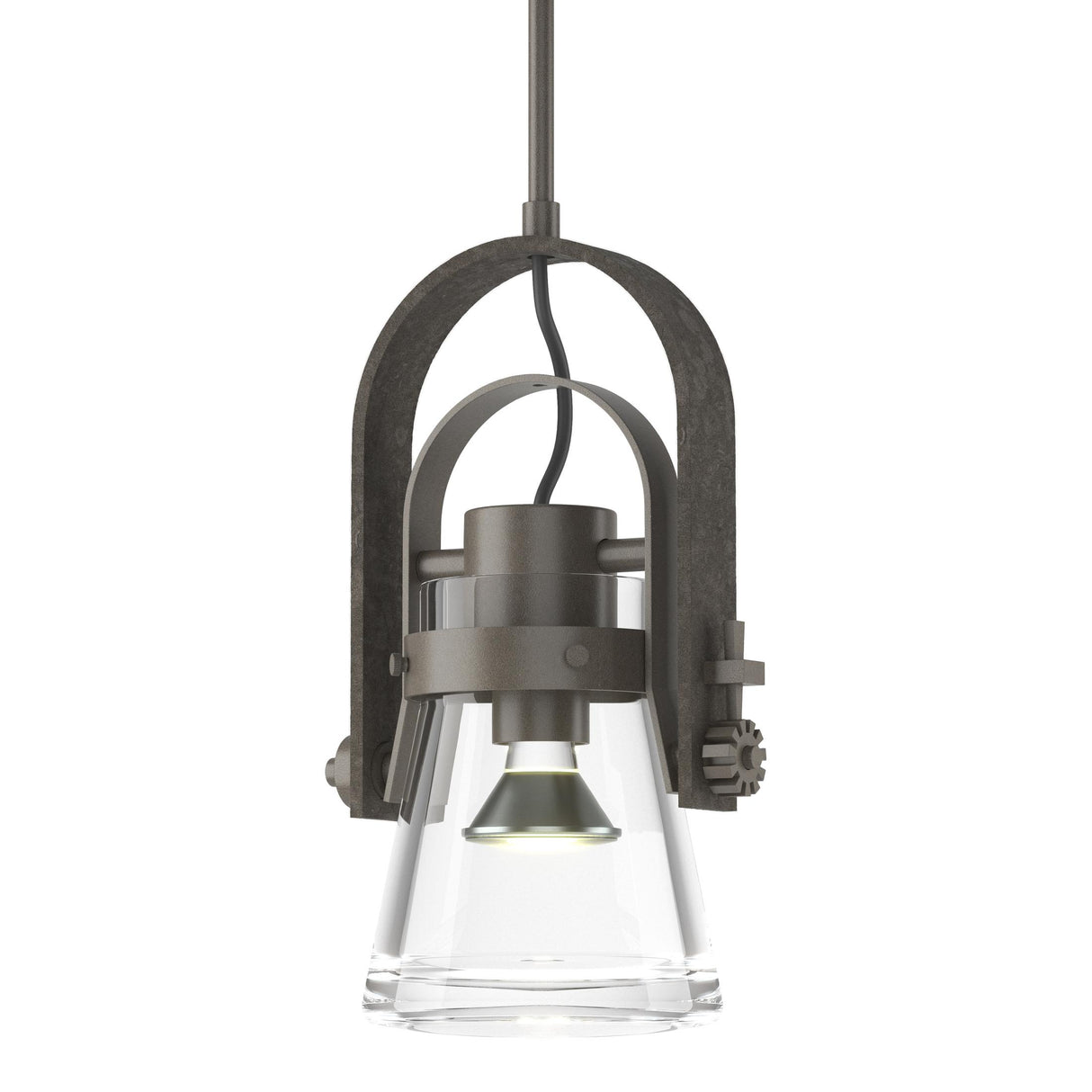Hubbardton Forge 2015 Dark Smoke Clear Glass (ZM) Multi Erlenmeyer Large Mini Pendant
