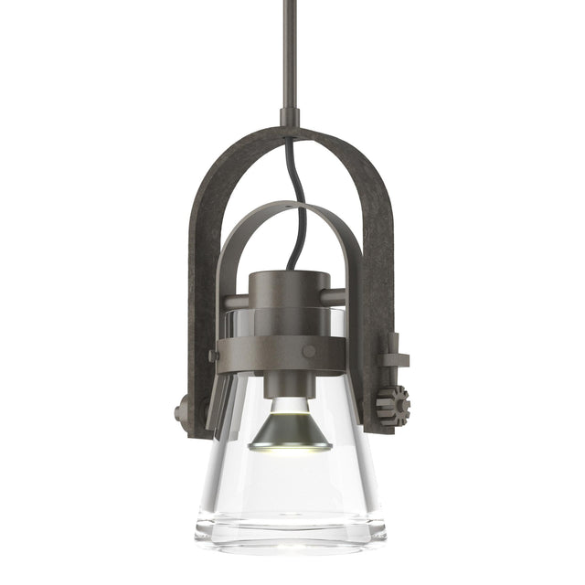 Hubbardton Forge 2015 Dark Smoke Clear Glass (ZM) Multi Erlenmeyer Large Mini Pendant