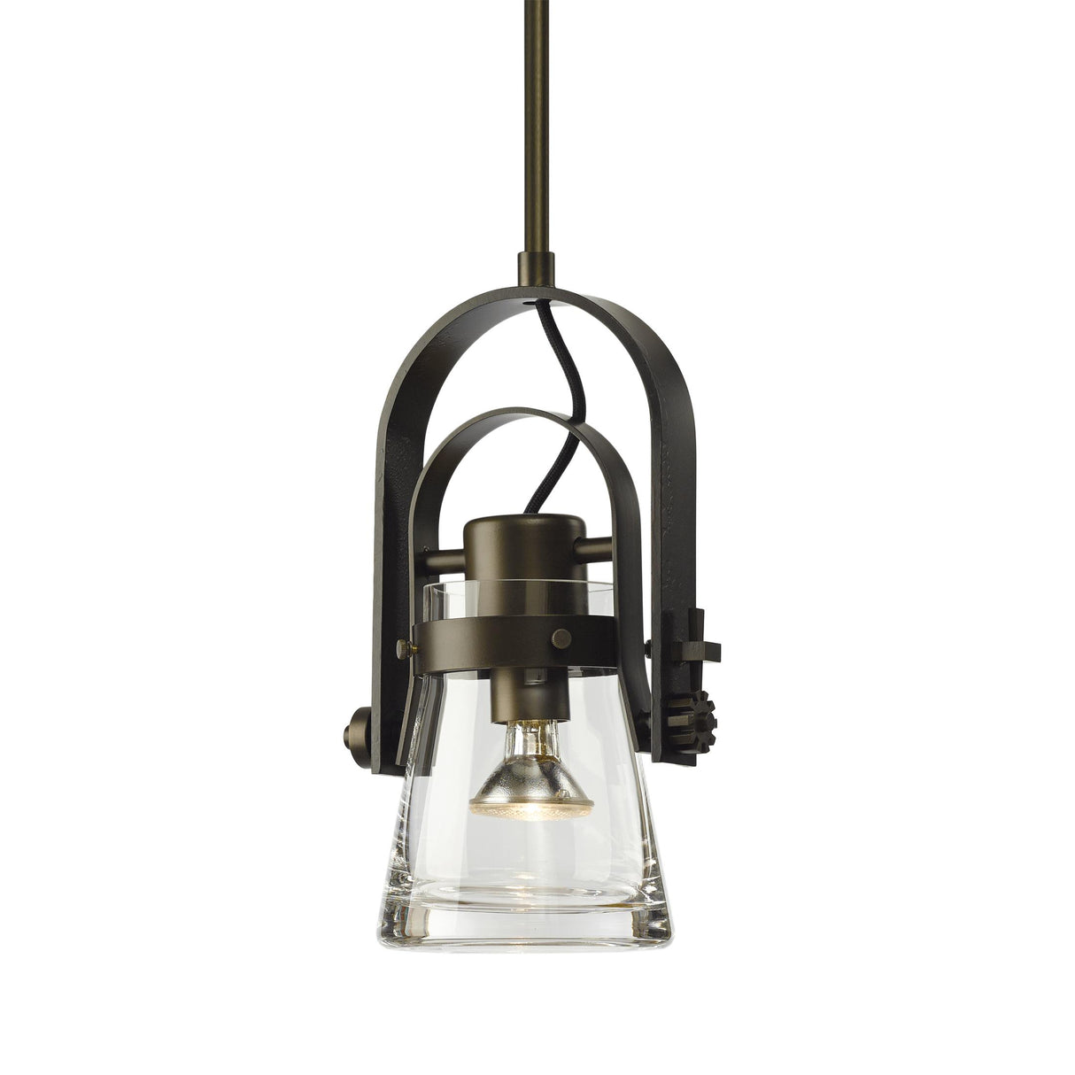 Hubbardton Forge 2015 Dark Smoke Clear Glass (ZM) Multi Erlenmeyer Large Mini Pendant
