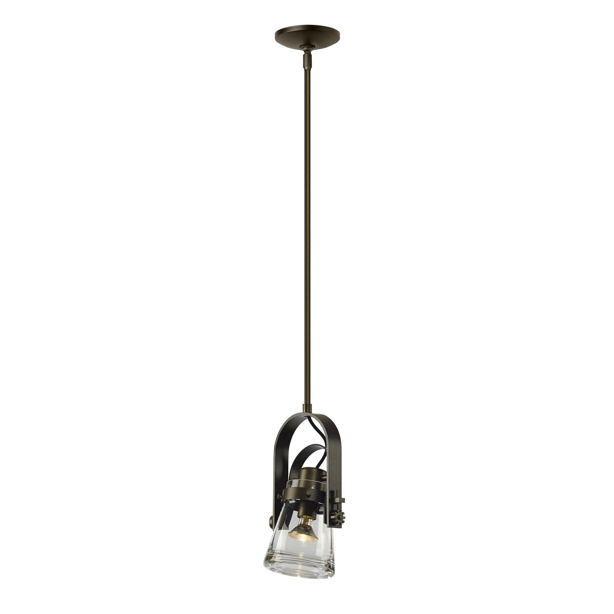 Hubbardton Forge 2015 Dark Smoke Clear Glass (ZM) Multi Erlenmeyer Large Mini Pendant
