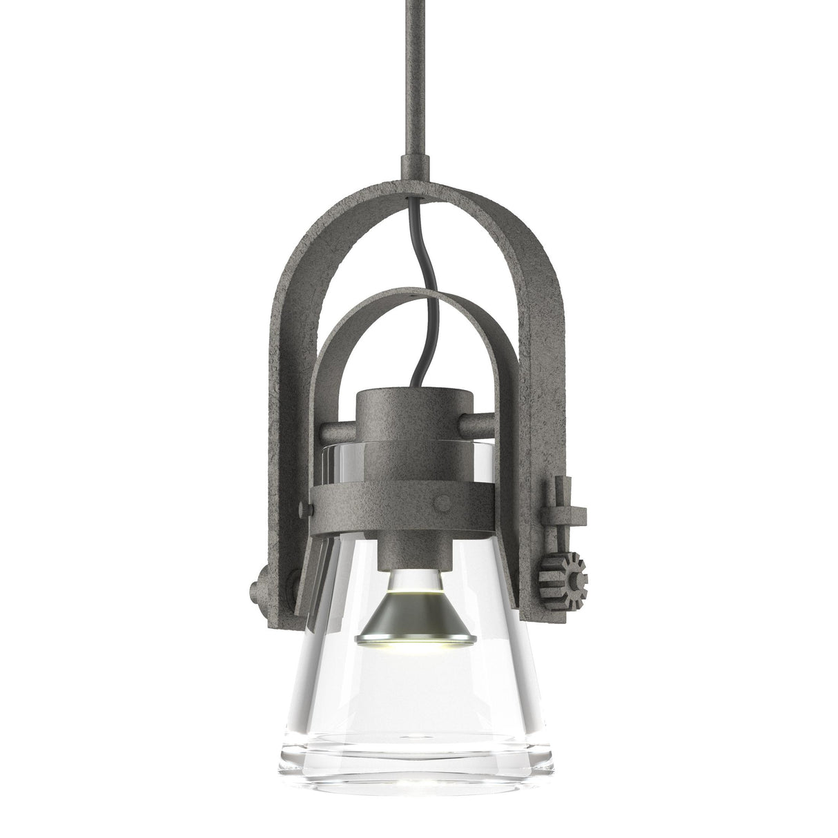 Hubbardton Forge 2015 Natural Iron Clear Glass (ZM) Multi Erlenmeyer Large Mini Pendant