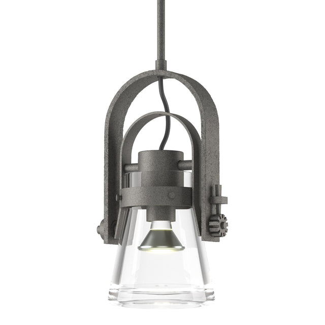 Hubbardton Forge 2015 Natural Iron Clear Glass (ZM) Multi Erlenmeyer Large Mini Pendant