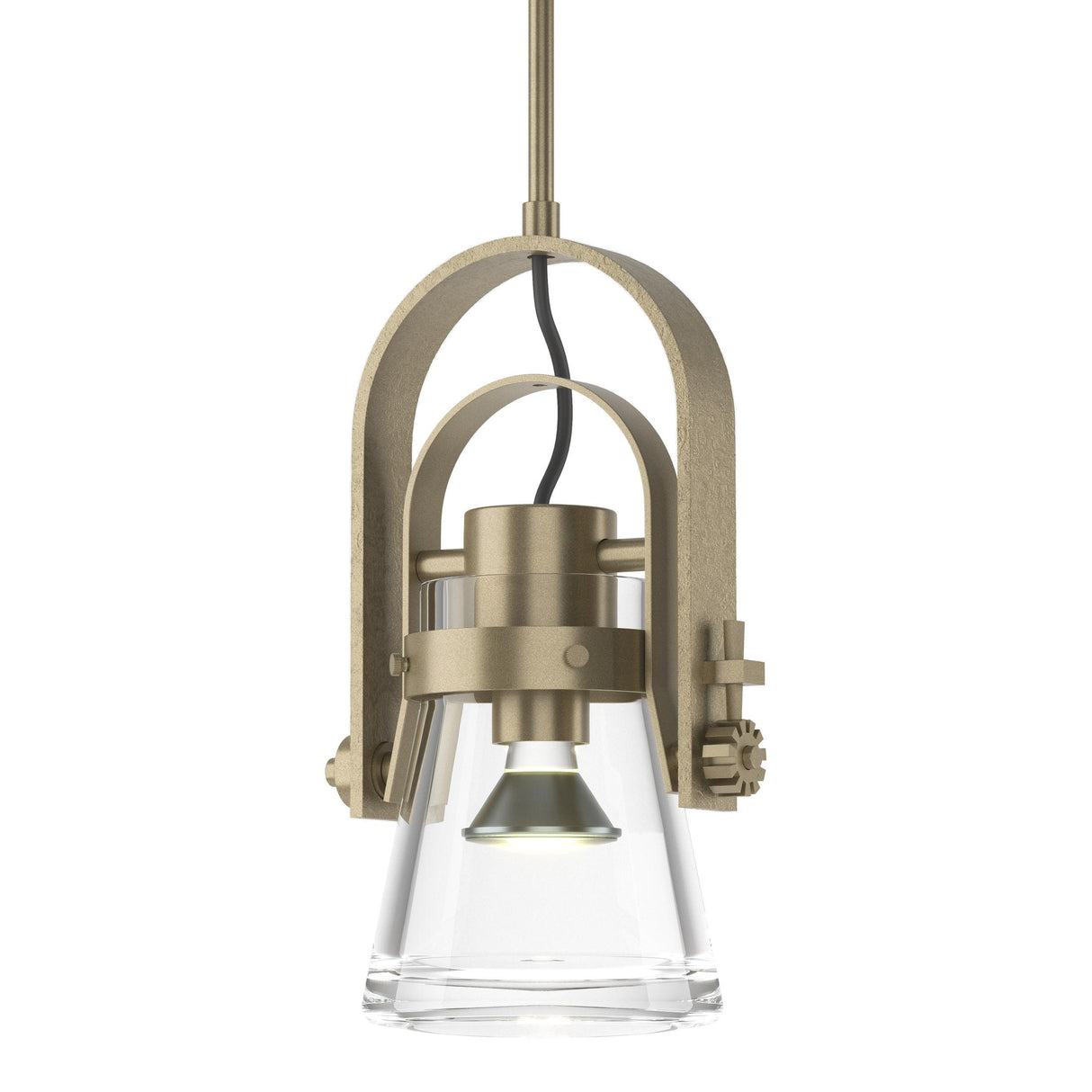 Hubbardton Forge 2015 Soft Gold Clear Glass (ZM) Multi Erlenmeyer Large Mini Pendant