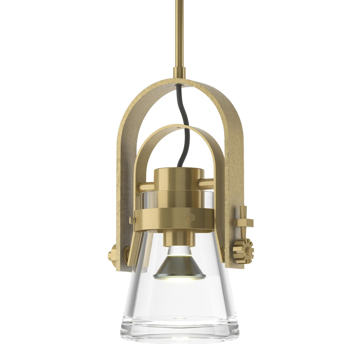 Hubbardton Forge 2015 Modern Brass Clear Glass (ZM) Multi Erlenmeyer Large Mini Pendant