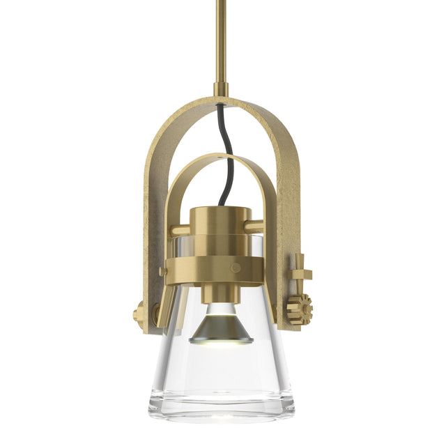Hubbardton Forge 2015 Modern Brass Clear Glass (ZM) Multi Erlenmeyer Large Mini Pendant