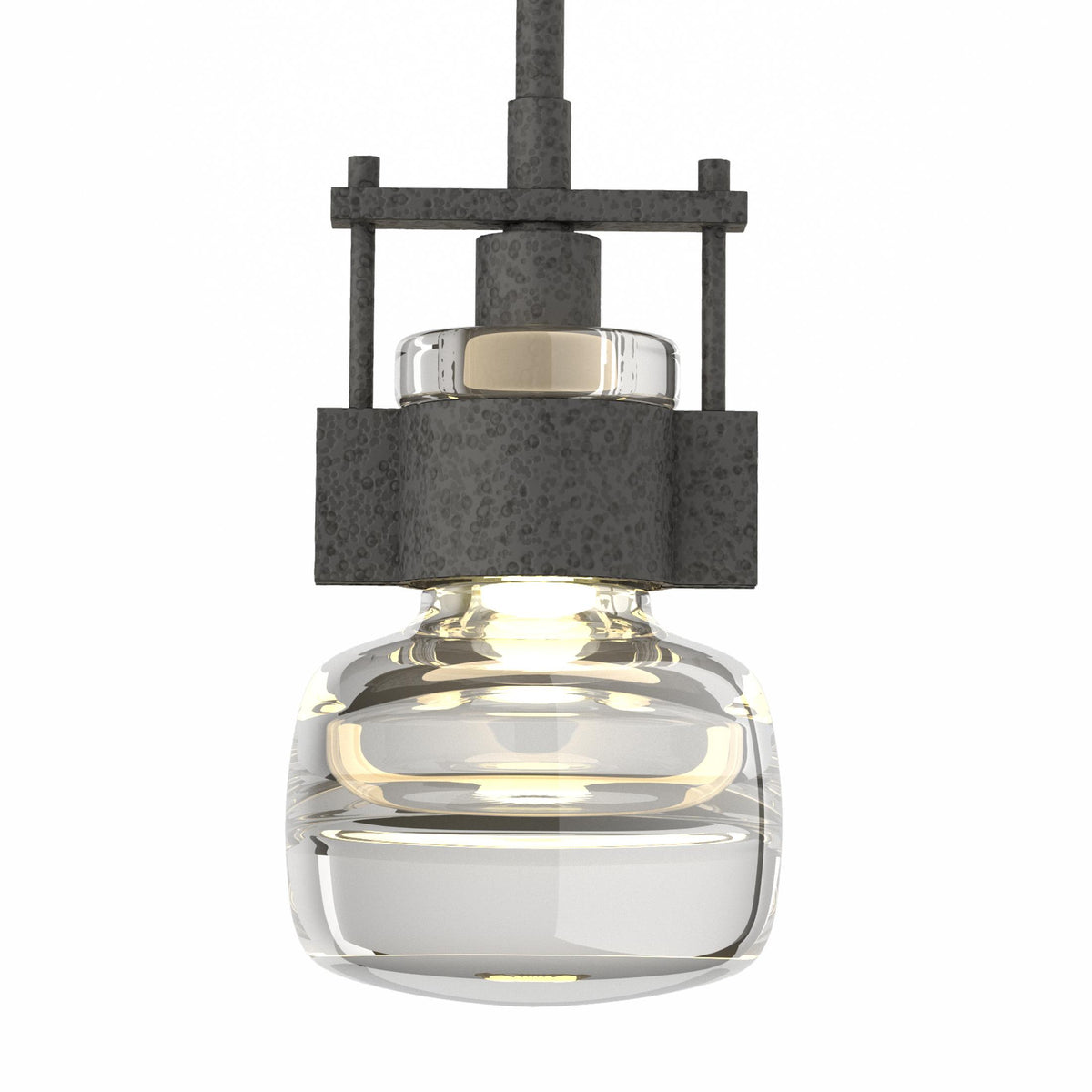 Hubbardton Forge 2014 Natural Iron Clear Glass (ZM) Multi Cuff Mini Pendant