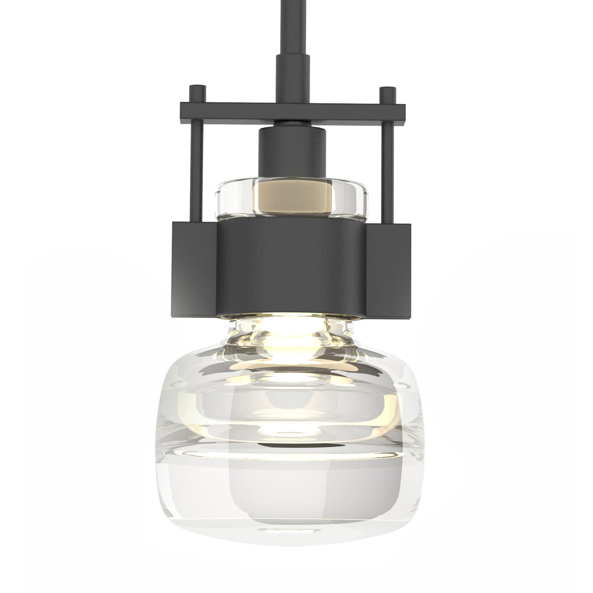 Hubbardton Forge 2016 Black Clear Glass (ZM) Multi Cuff Large Mini Pendant
