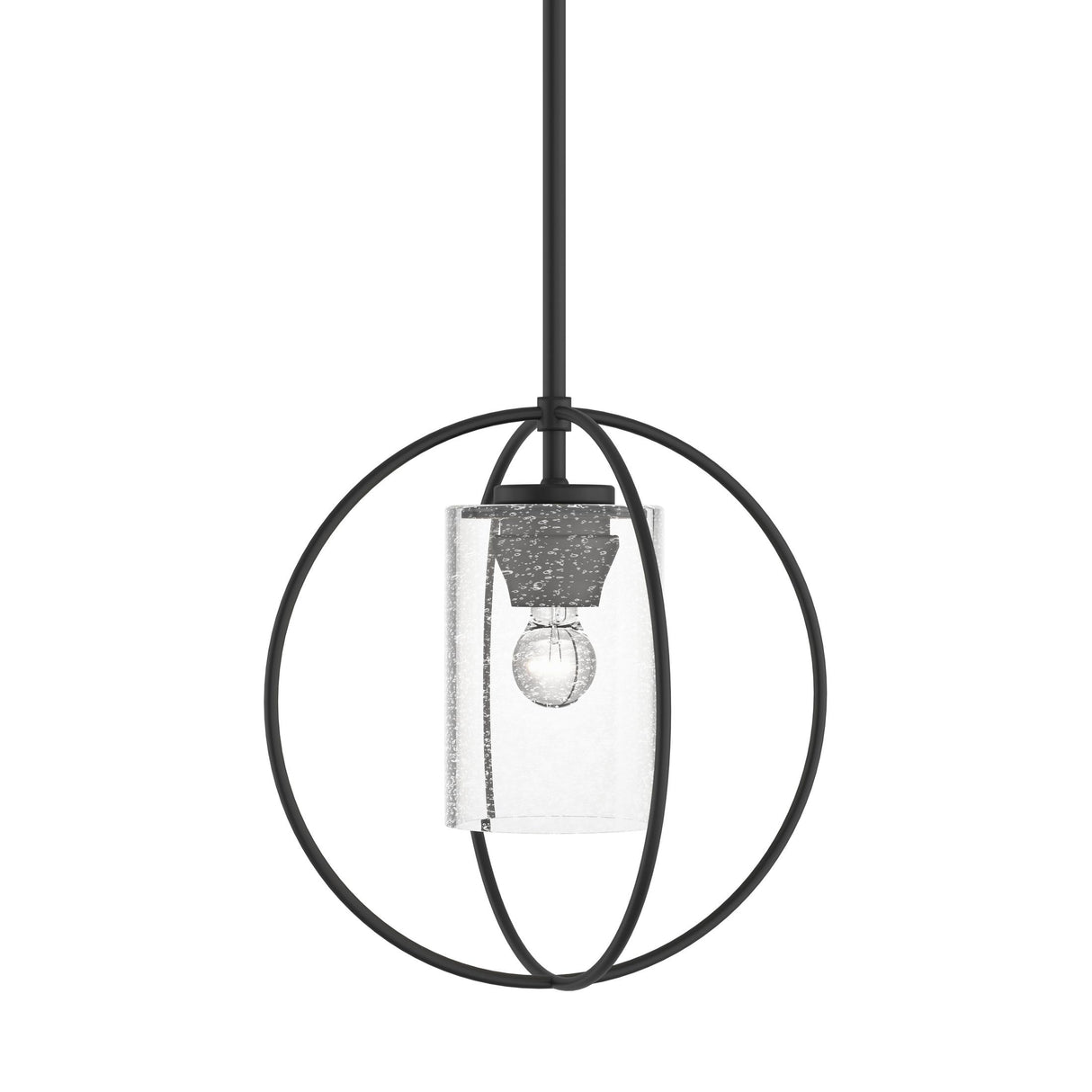 Hubbardton Forge 2016 Black Seeded Clear Glass (II) Multi Rhythm Mini Pendant