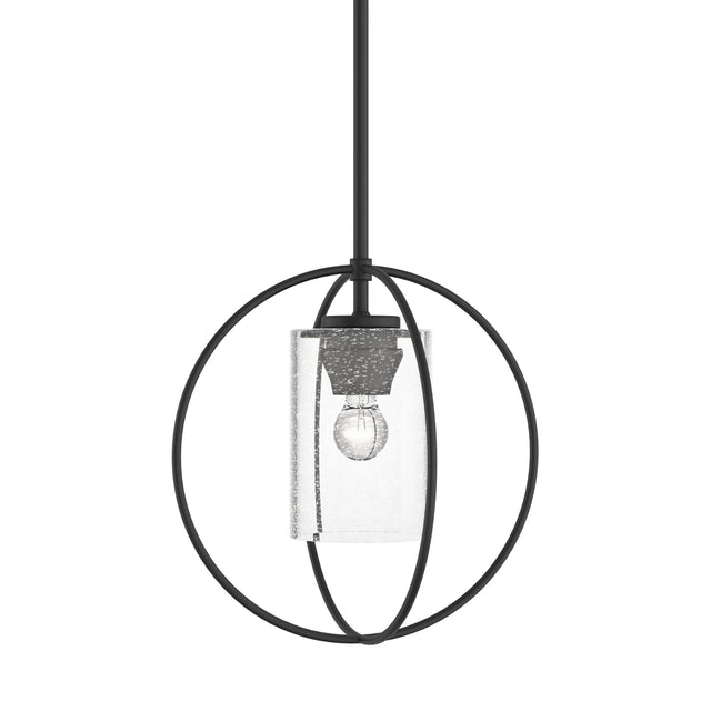 Hubbardton Forge 2016 Black Seeded Clear Glass (II) Multi Rhythm Mini Pendant