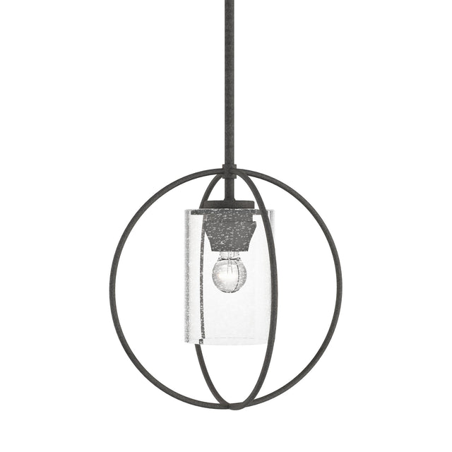 Hubbardton Forge 2016 Natural Iron Seeded Clear Glass (II) Multi Rhythm Mini Pendant