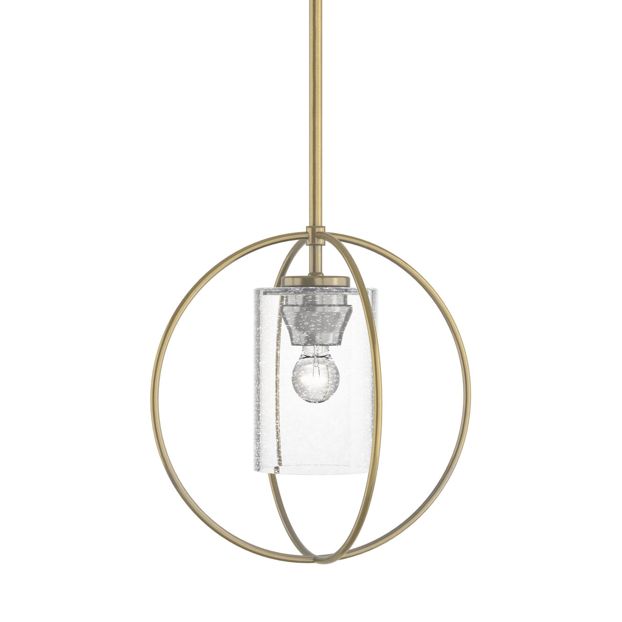 Hubbardton Forge 2016 Modern Brass Seeded Clear Glass (II) Multi Rhythm Mini Pendant