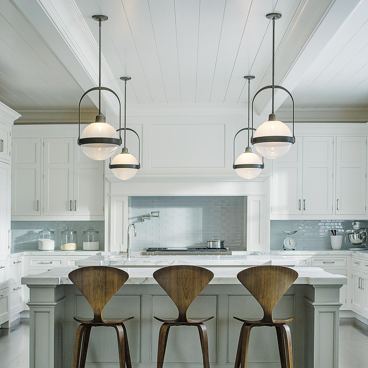 Hubbardton Forge 2019 Dark Smoke Opaline Glass (WF) Multi Atlas Pendant