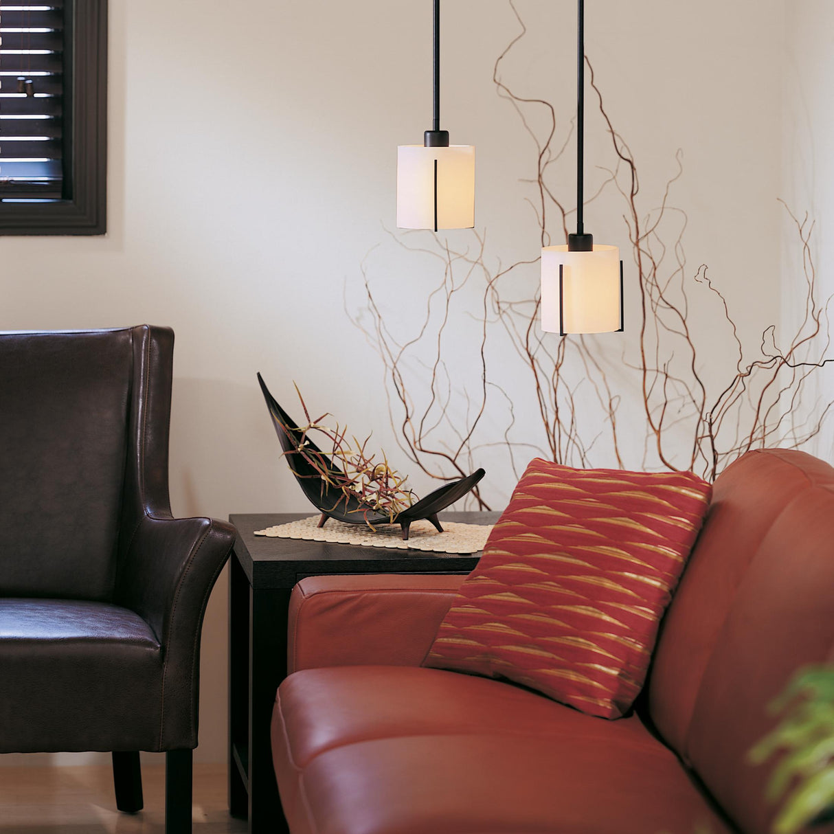 Hubbardton Forge 2007 Black Opal Glass (GG) Multi Exos Small Mini Pendant