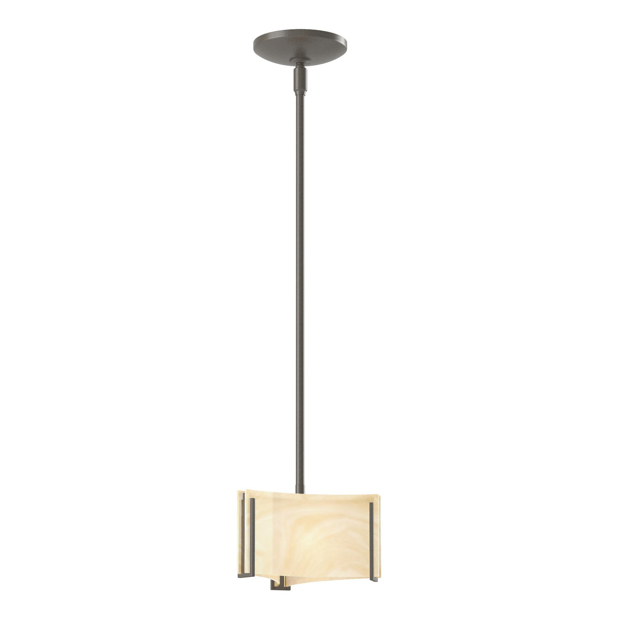 Hubbardton Forge 2008 Dark Smoke Amber Swirl Glass (AA) Multi Exos Delta Mini Pendant