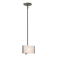 Hubbardton Forge 2008 Dark Smoke White Art Glass (BB) Multi Exos Delta Mini Pendant