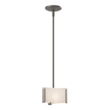 Hubbardton Forge 2008 Dark Smoke White Art Glass (BB) Multi Exos Delta Mini Pendant
