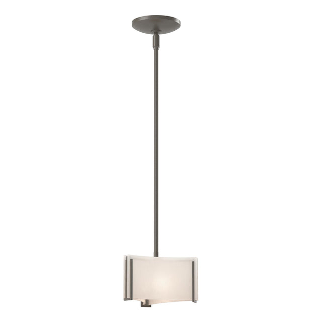 Hubbardton Forge 2008 Dark Smoke White Art Glass (BB) Multi Exos Delta Mini Pendant
