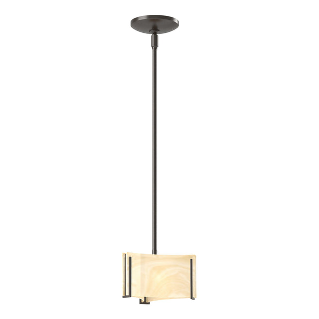 Hubbardton Forge 2008 Oil Rubbed Bronze Amber Swirl Glass (AA) Multi Exos Delta Mini Pendant