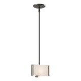 Hubbardton Forge 2008 Oil Rubbed Bronze White Art Glass (BB) Multi Exos Delta Mini Pendant