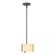 Hubbardton Forge 2008 Natural Iron Amber Swirl Glass (AA) Multi Exos Delta Mini Pendant