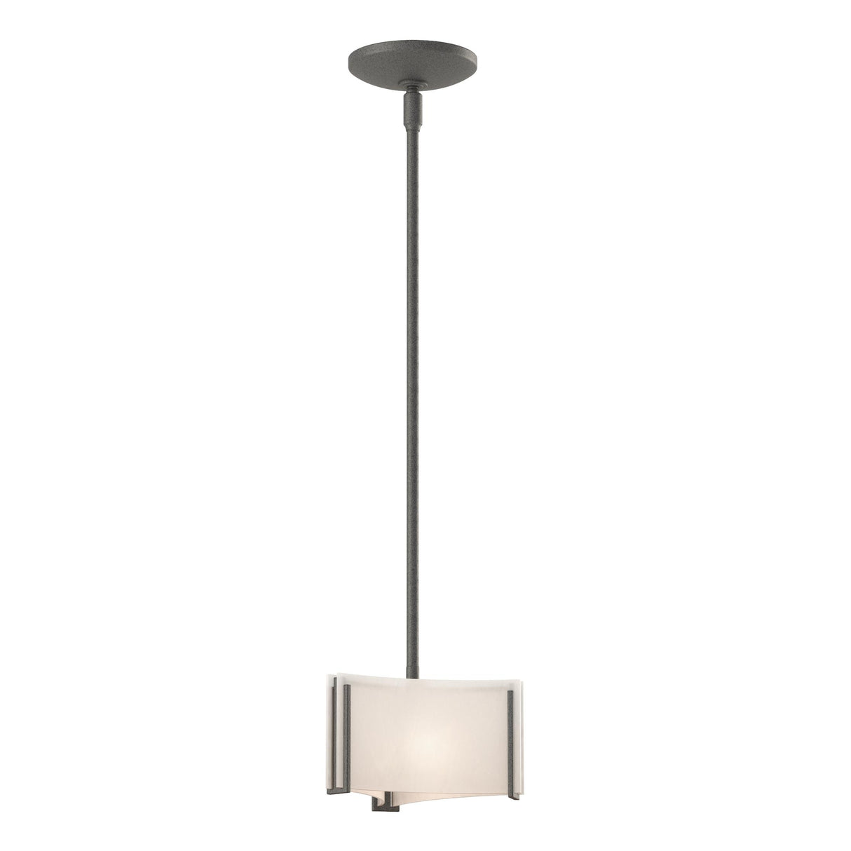 Hubbardton Forge 2008 Natural Iron White Art Glass (BB) Multi Exos Delta Mini Pendant