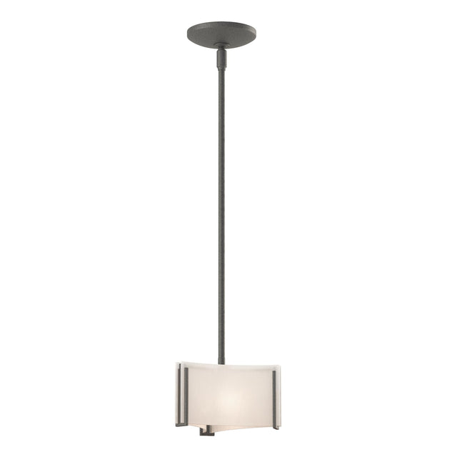 Hubbardton Forge 2008 Natural Iron White Art Glass (BB) Multi Exos Delta Mini Pendant