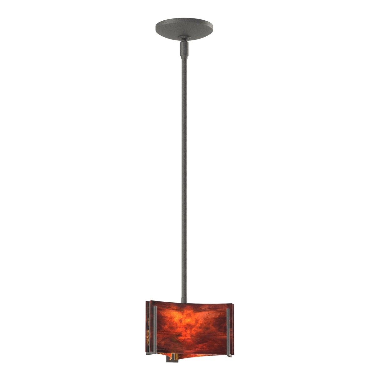 Hubbardton Forge 2008 Natural Iron Topaz Glass (ZB) Multi Exos Delta Mini Pendant