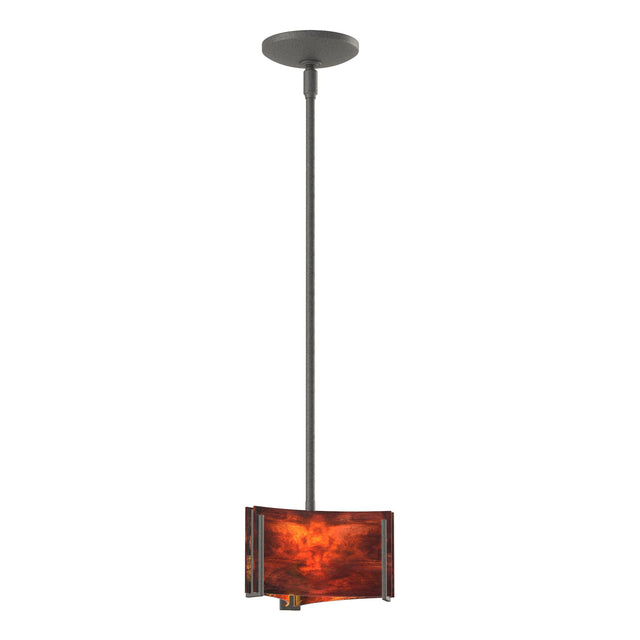Hubbardton Forge 2008 Natural Iron Topaz Glass (ZB) Multi Exos Delta Mini Pendant