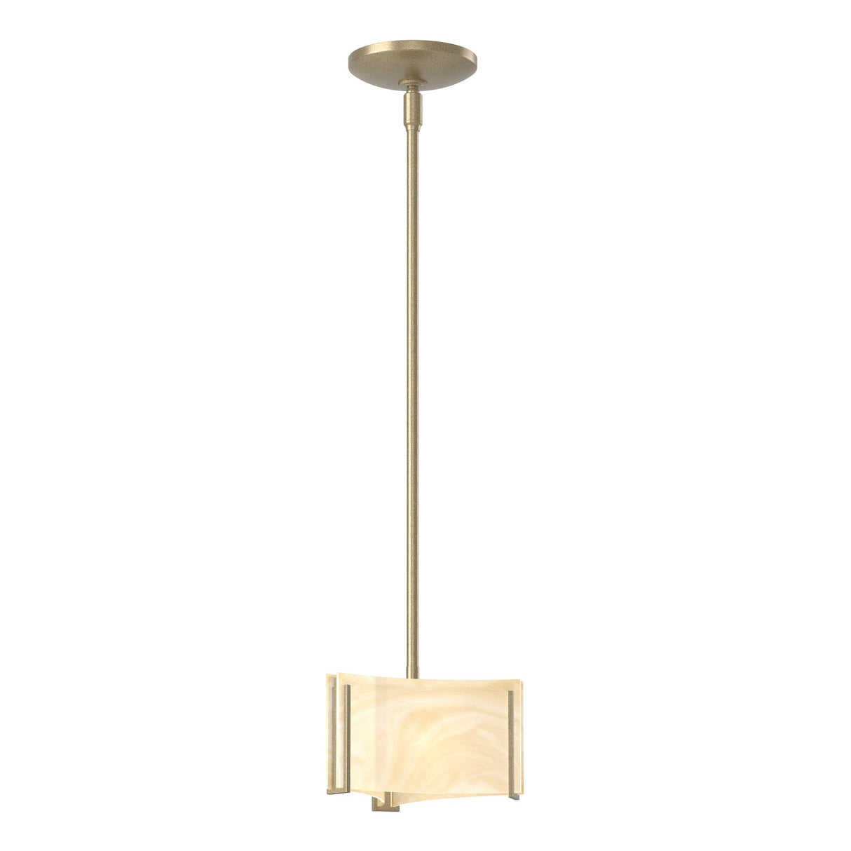 Hubbardton Forge 2008 Soft Gold Amber Swirl Glass (AA) Multi Exos Delta Mini Pendant