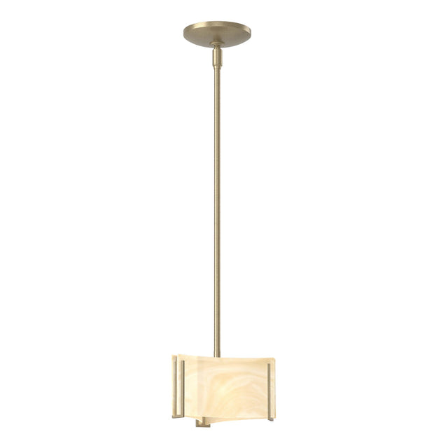 Hubbardton Forge 2008 Soft Gold Amber Swirl Glass (AA) Multi Exos Delta Mini Pendant
