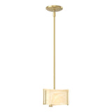 Hubbardton Forge 2008 Modern Brass Amber Swirl Glass (AA) Multi Exos Delta Mini Pendant