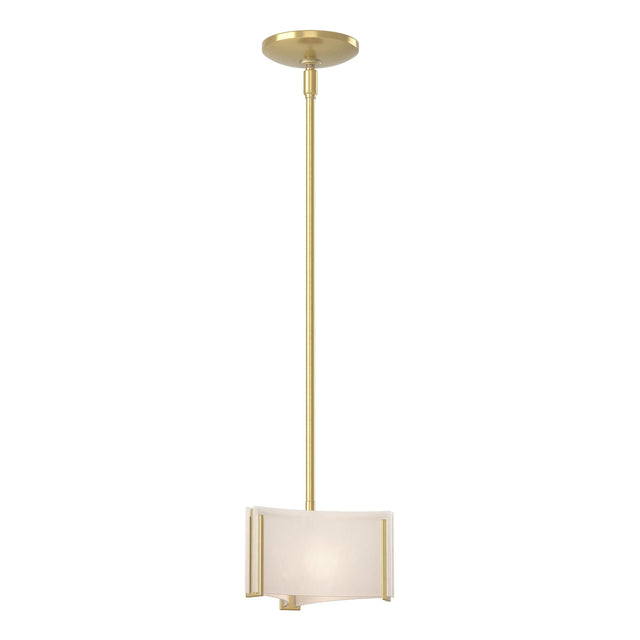 Hubbardton Forge 2008 Modern Brass White Art Glass (BB) Multi Exos Delta Mini Pendant