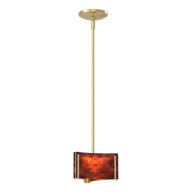 Hubbardton Forge 2008 Modern Brass Topaz Glass (ZB) Multi Exos Delta Mini Pendant
