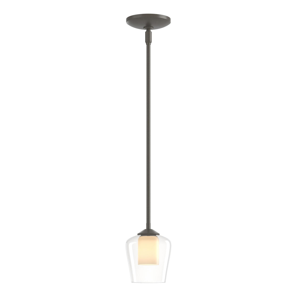Hubbardton Forge 2010 Dark Smoke Clear Glass with Opal Diffuser (ZU) Multi Simple Mini Pendant