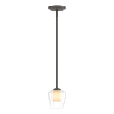 Hubbardton Forge 2010 Dark Smoke Clear Glass with Opal Diffuser (ZU) Multi Simple Mini Pendant