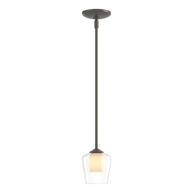 Hubbardton Forge 2010 Dark Smoke Clear Glass with Opal Diffuser (ZU) Multi Simple Mini Pendant
