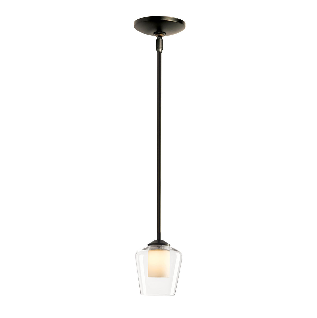 Hubbardton Forge 2010 Dark Smoke Clear Glass with Opal Diffuser (ZU) Multi Simple Mini Pendant