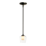 Hubbardton Forge 2010 Dark Smoke Clear Glass with Opal Diffuser (ZU) Multi Simple Mini Pendant