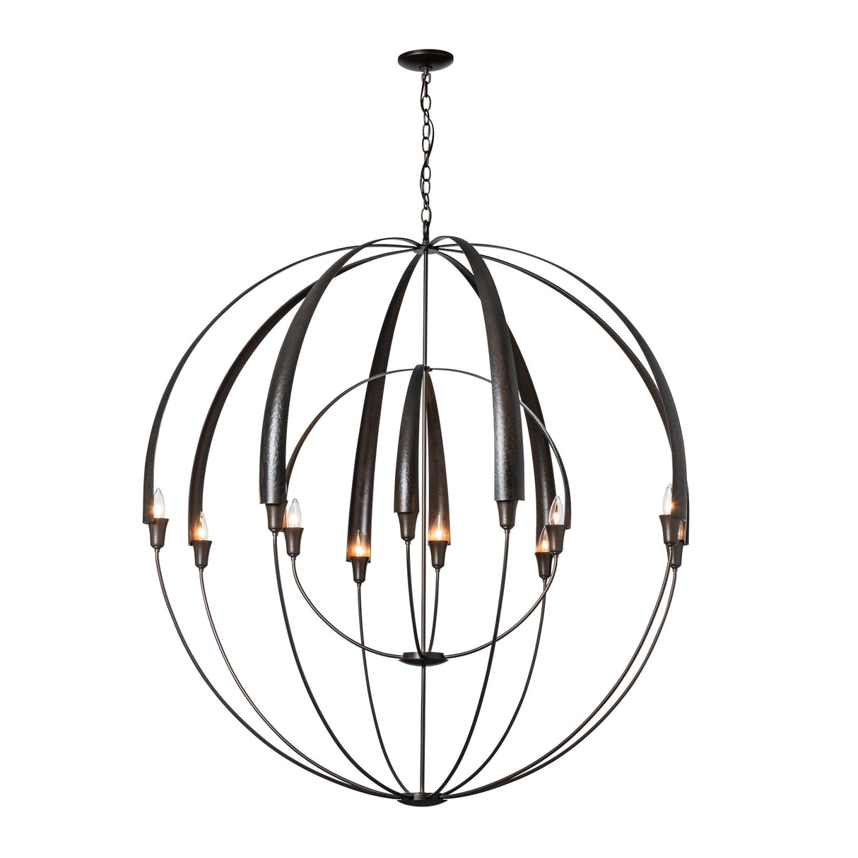 Hubbardton Forge 2016 Dark Smoke Double Cirque Large Scale Chandelier