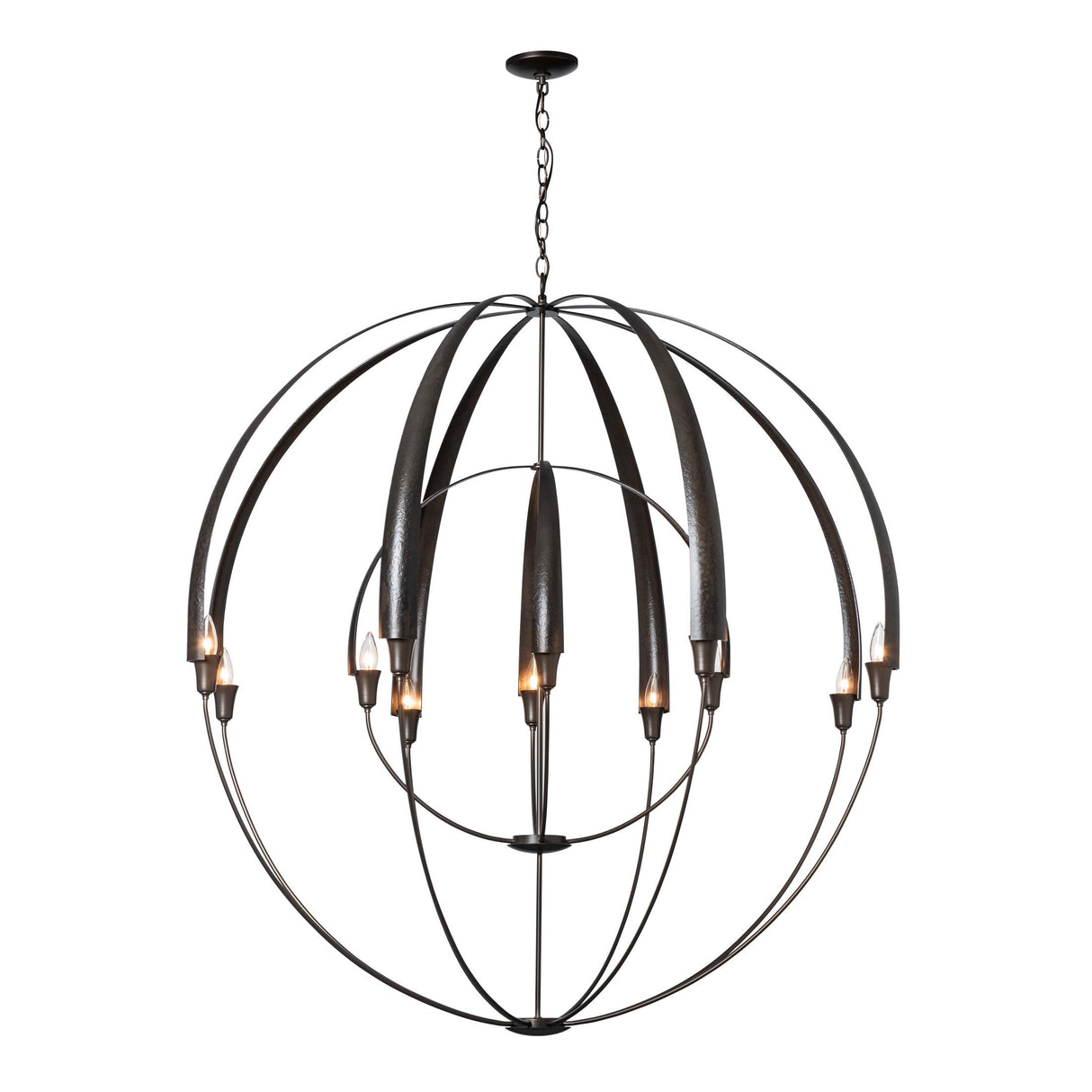 Hubbardton Forge 2016 Dark Smoke Double Cirque Large Scale Chandelier